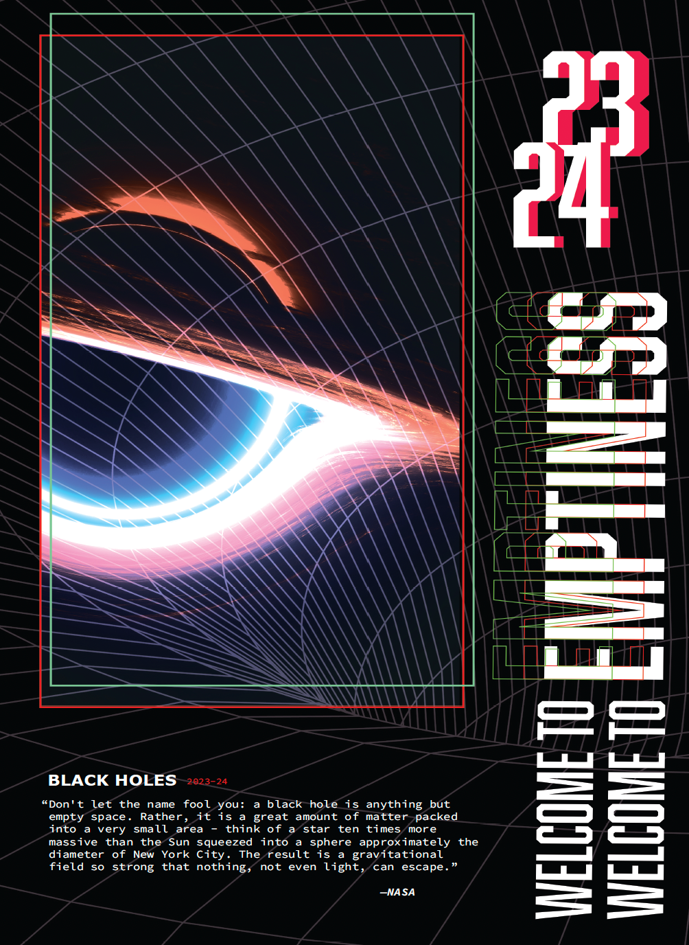 Space Science Graphic T-Shirt - Black Hole Design